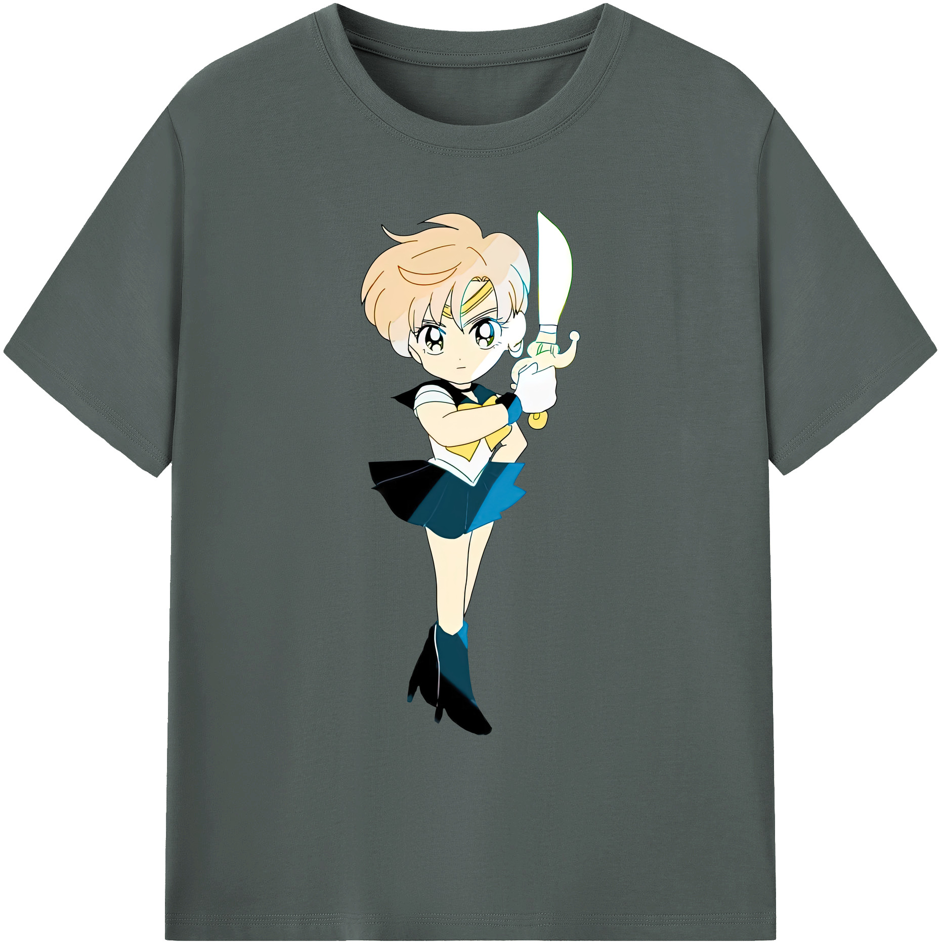 （画像用） 美少女戦士セーラームーン 天王はるか Sailor Moon Tenoh Haruka 綿100％ メンズ半袖Tシャツ｜肌触りやわらか＆通気性